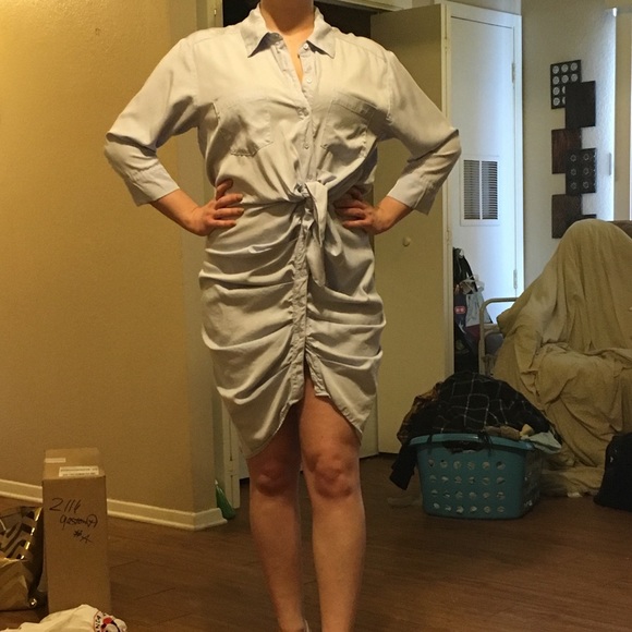 Gianni Bini Dana Button Front Tie Waist shirtdress - Picture 3 of 8